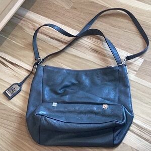 Elegant grey Leather Shoulder Bag